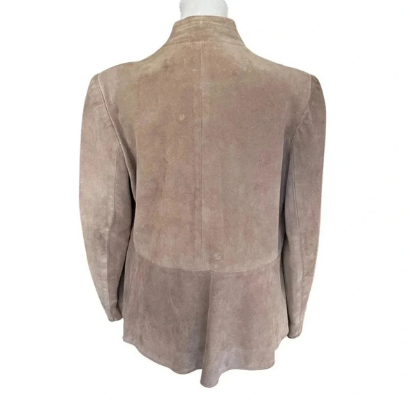 Vintage leather suede tan jordache open front blazer jacket - Picture 5 of 12